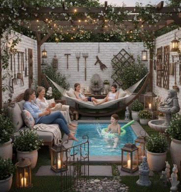 Garten-Accessoires im kleinen Garten