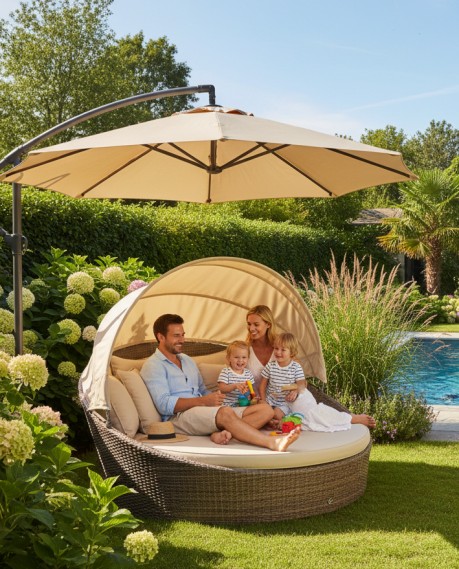 Gartenmöbel vielseitig einsetzen Gartenmöbel und Dekoration auch am Pool