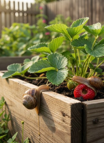 Schnecken im Hochbeet